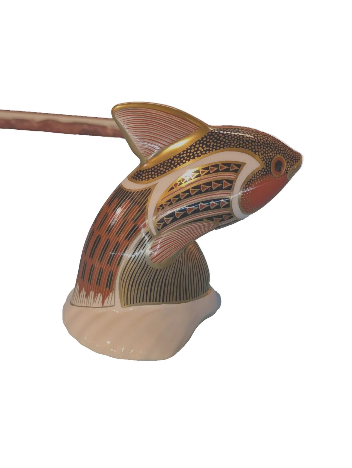 ROYAL CROWN DERBY PORZELLAN FISCH BRIEFBESCHWERER IM FORM EINES FISCHES TOP