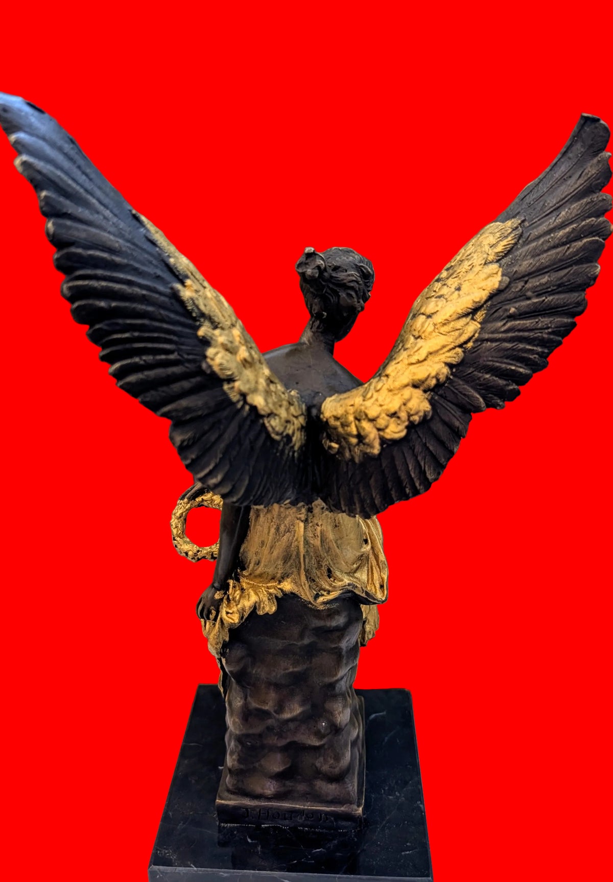 Vergoldete Bronze Engel Figur – Edles Sammlerstück, Antik