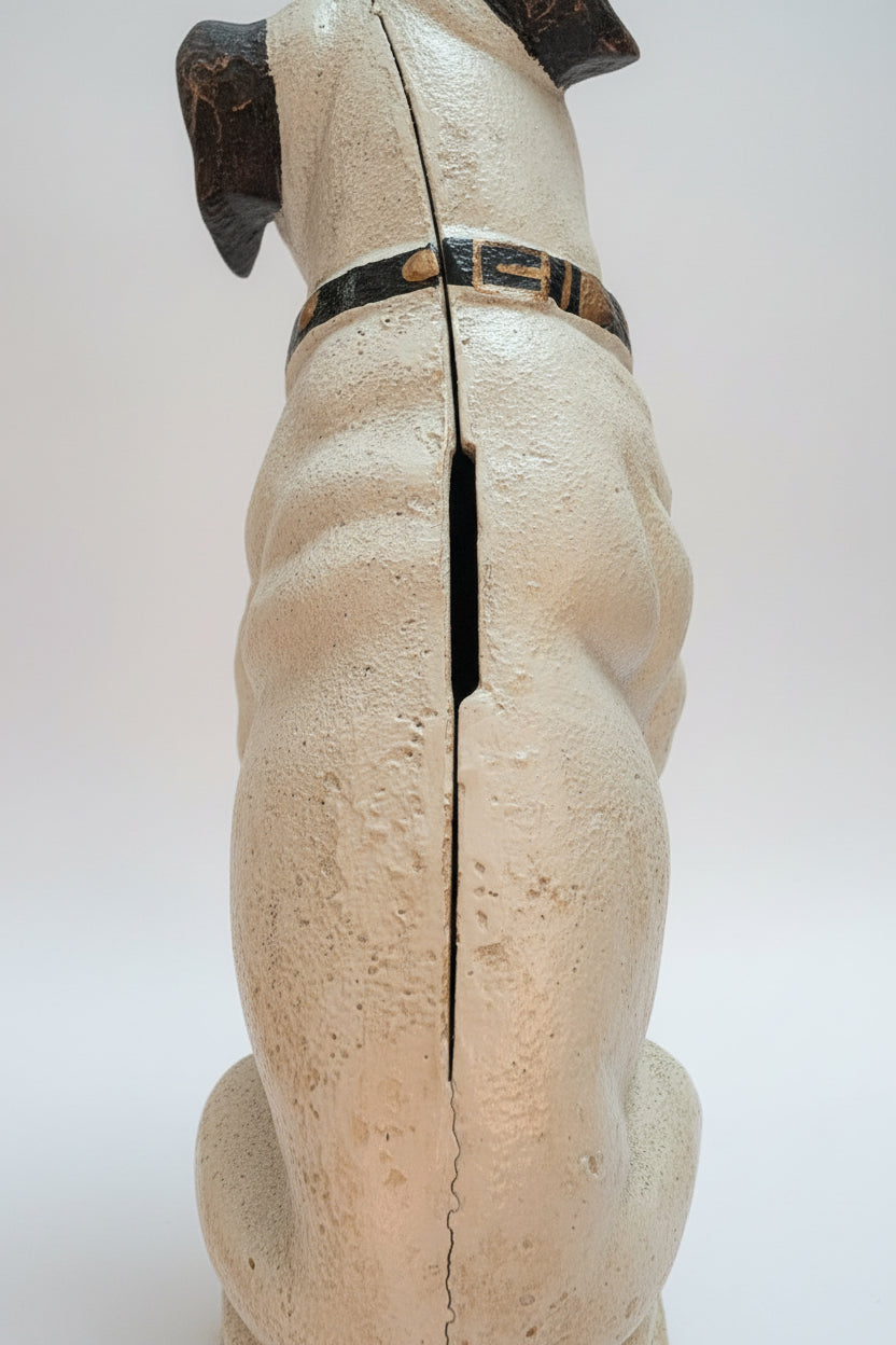 Tirelire chien en fonte – Tirelire ancienne, pièce de collection vintage