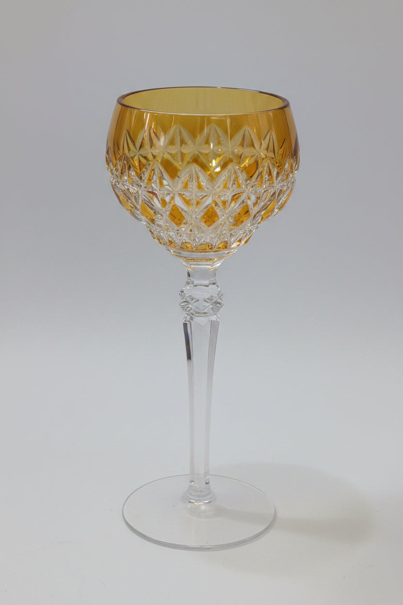Verre en cristal antique, lot de 6 – Roumanie, années 1960/70, couleurs assorties