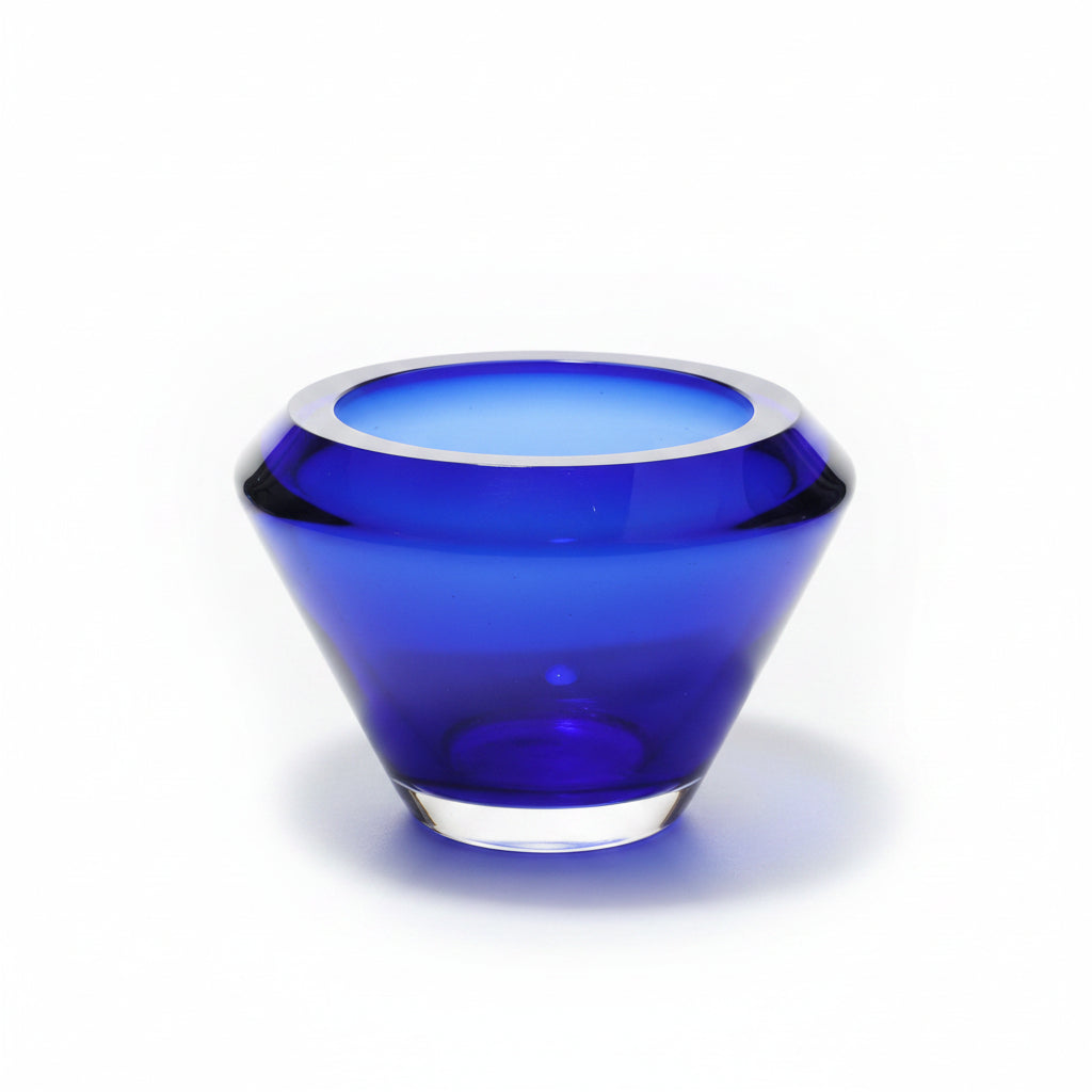 Antike Glasschale – Blau, durchgefärbt – Vase oder Kerzenleuchter