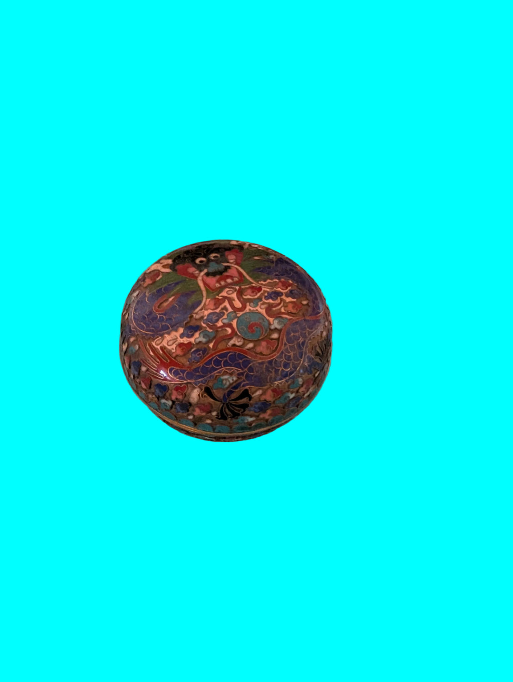 Cloisonné Schmuckdose mit floralem Muster – Reich verziert, Sammlerstück