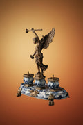 Porzellan Bronze Tintenfass Tischfigur – Dekoratives Schreibtisch-Accessoire
