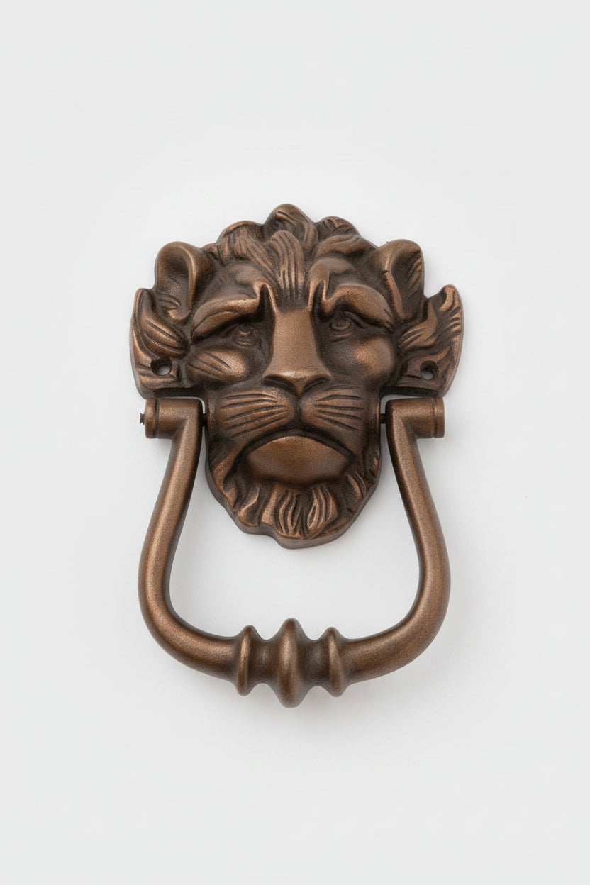 HEURTOIR DE PORTE VINTAGE EN FONTE À TÊTE DE LION
