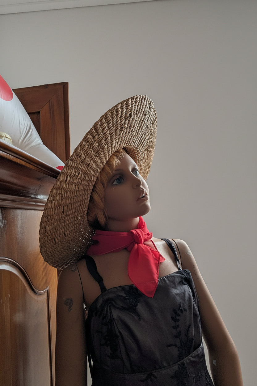 Enfant mannequin avec robe et chapeau – Ancien, pièce de collection