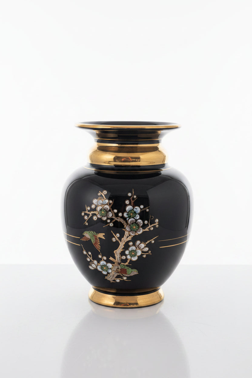 Blumen Vase mit Goldrand