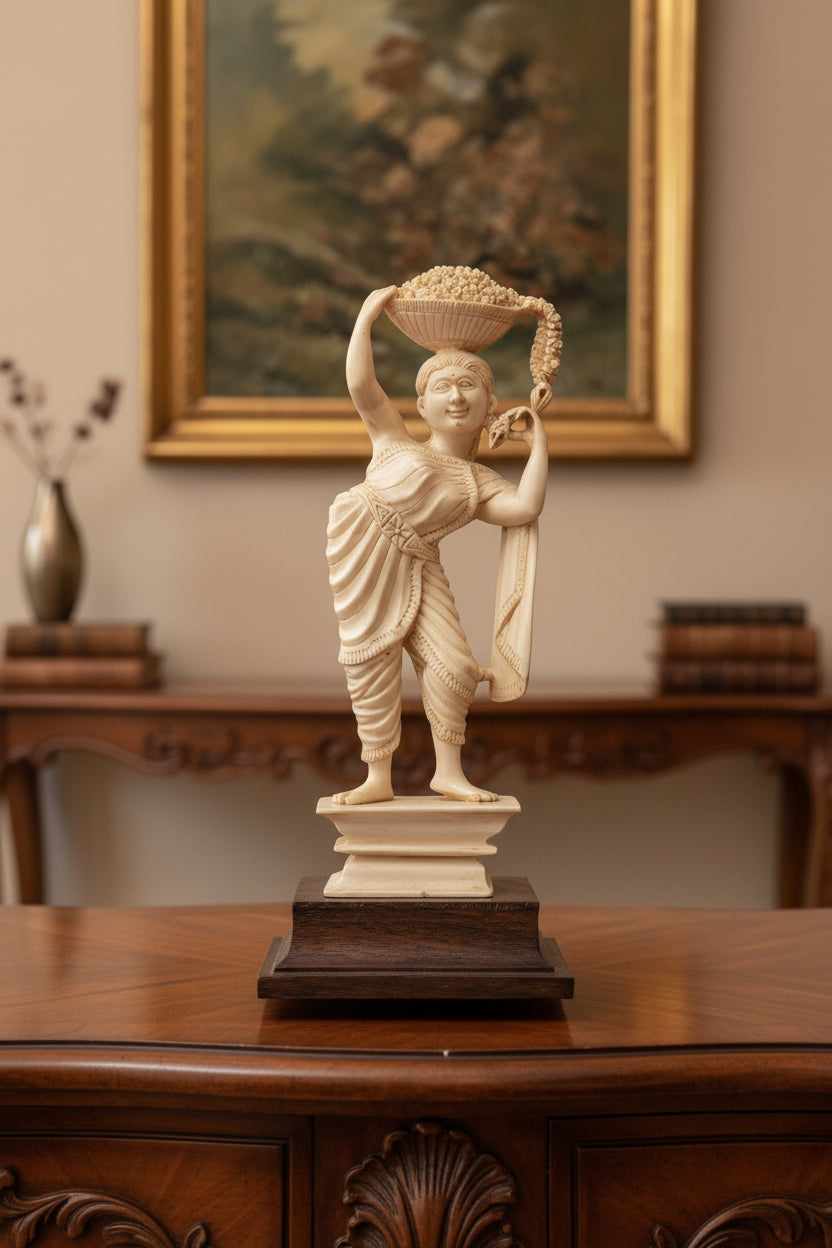 Figurine vintage style ivoire – années 1950/60, hauteur 19 cm