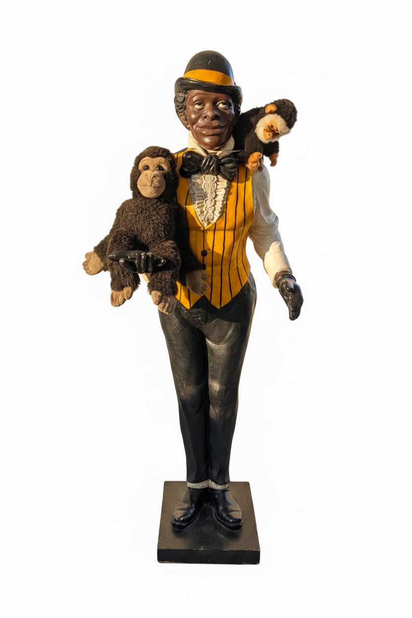 Figure de jazz grandeur nature Hôtel Boy Art Déco – Sculpture en résine 184 cm, Déco Vintage