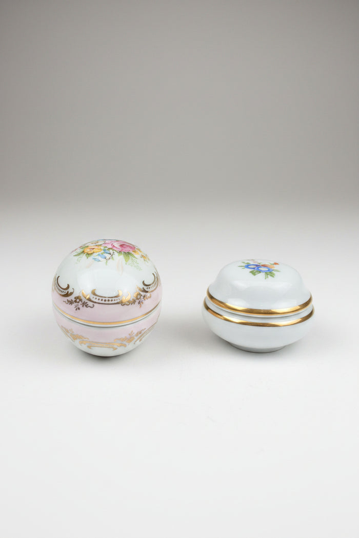 2 Antike Porzellan Dosen Limoges Frankreich – Vintage Sammlerstück Set