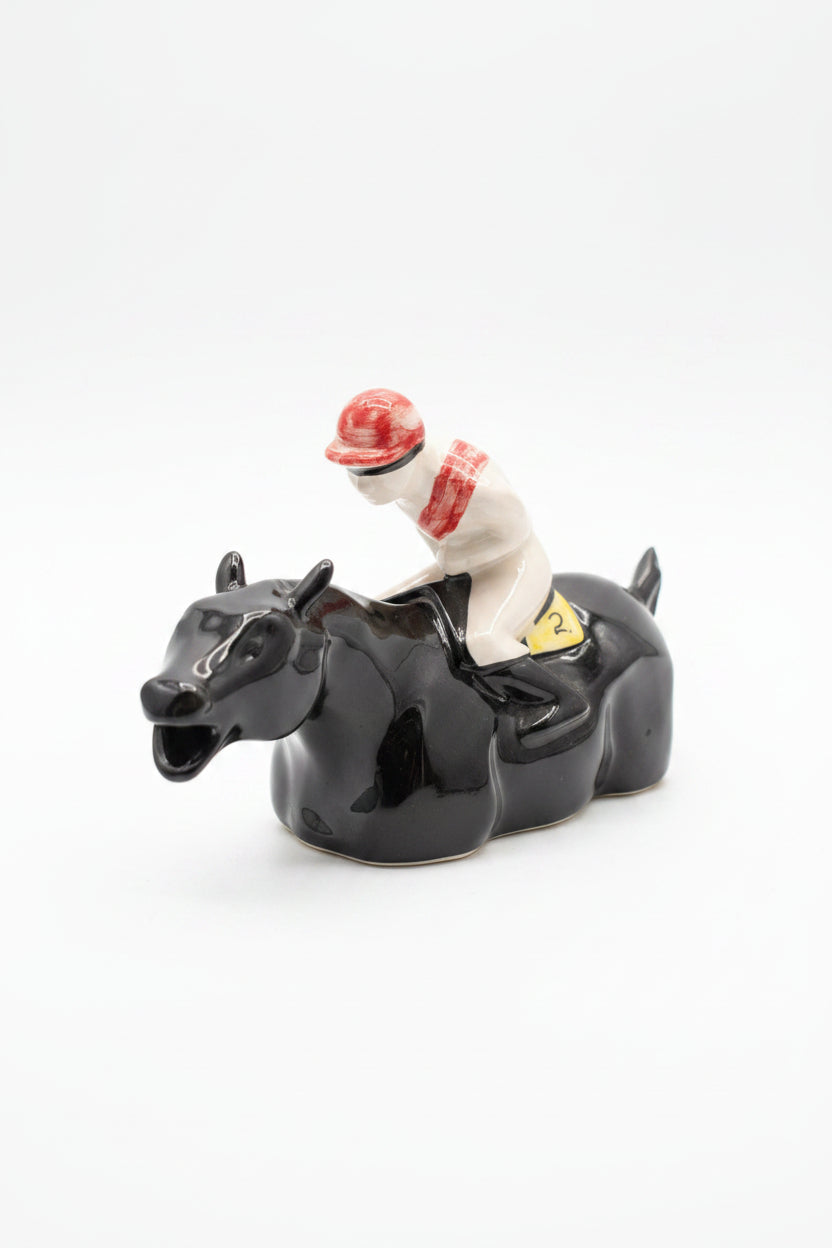Théière en porcelaine Chevaux Cavaliers – Excellent état, pièce de collection