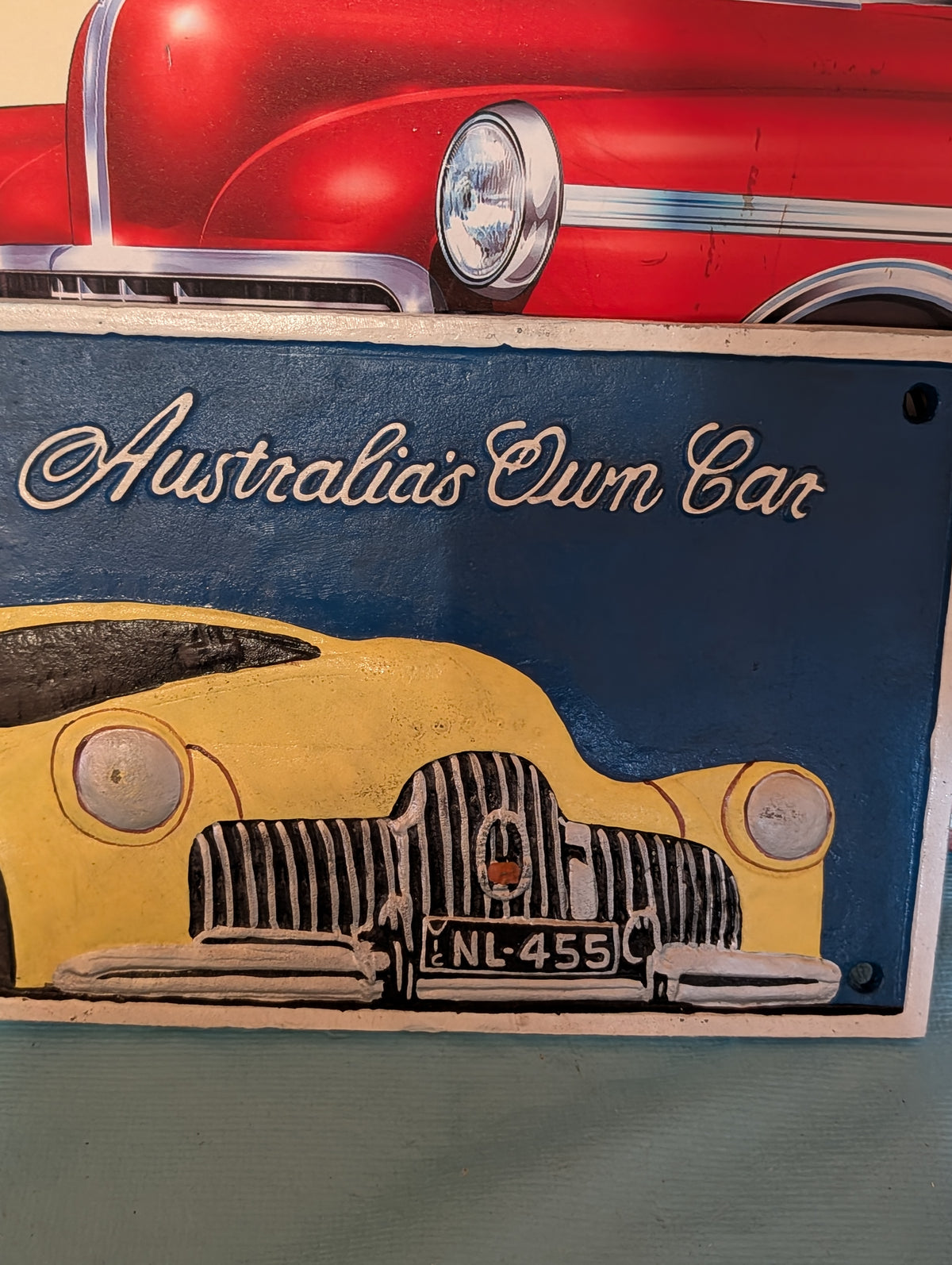 VINTAGE AUSTRALIESCHES AUTO GUSSEISEN SCHILD IM RETRO LOOK WAND KUNST