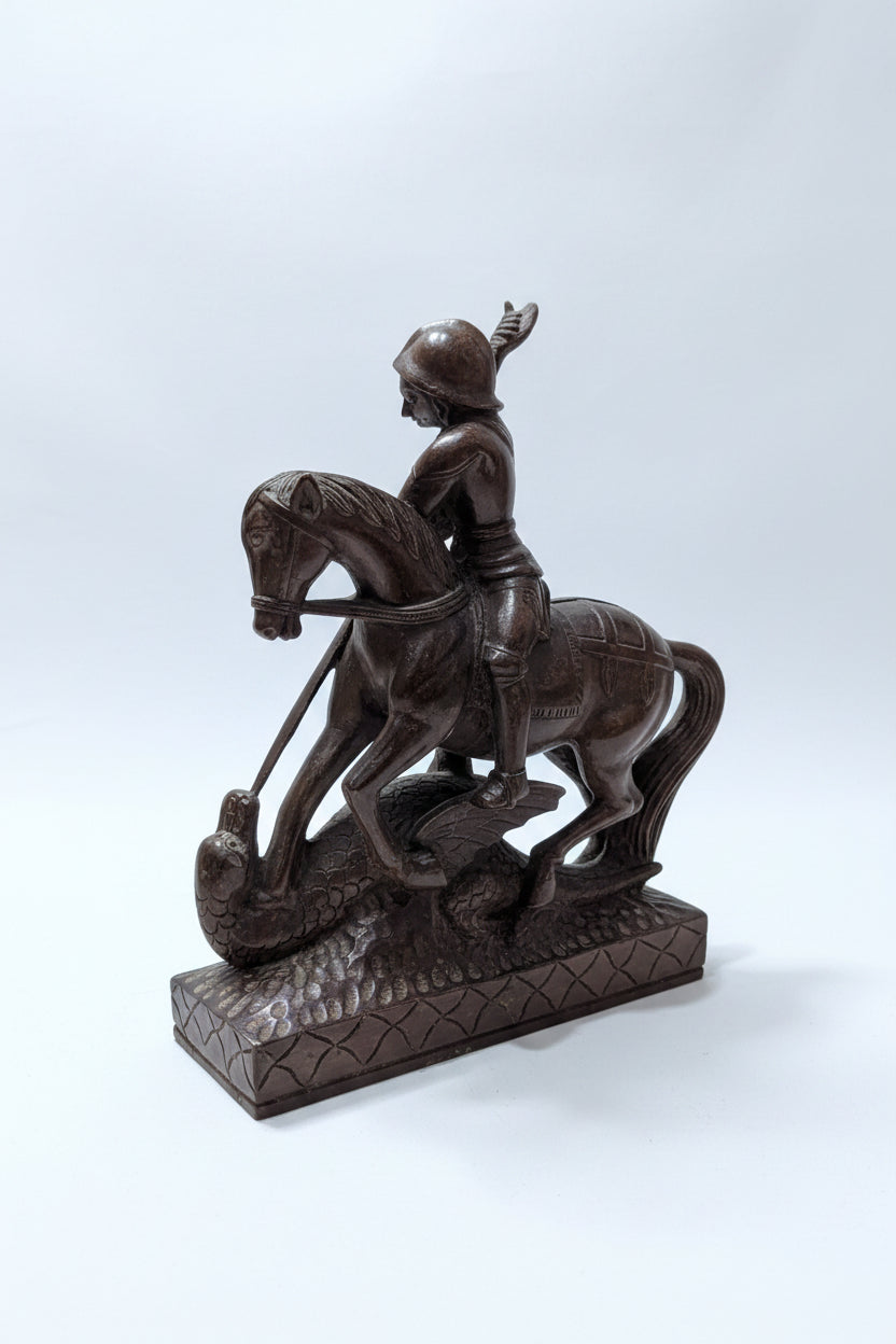 Antike Holzfigur – Handgeschnitzt, Höhe 28 cm