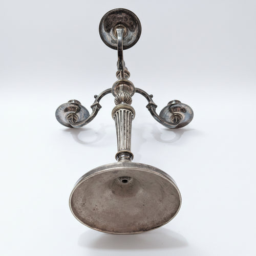 2 bougeoirs argentés – Antiques, hauteur 39 cm