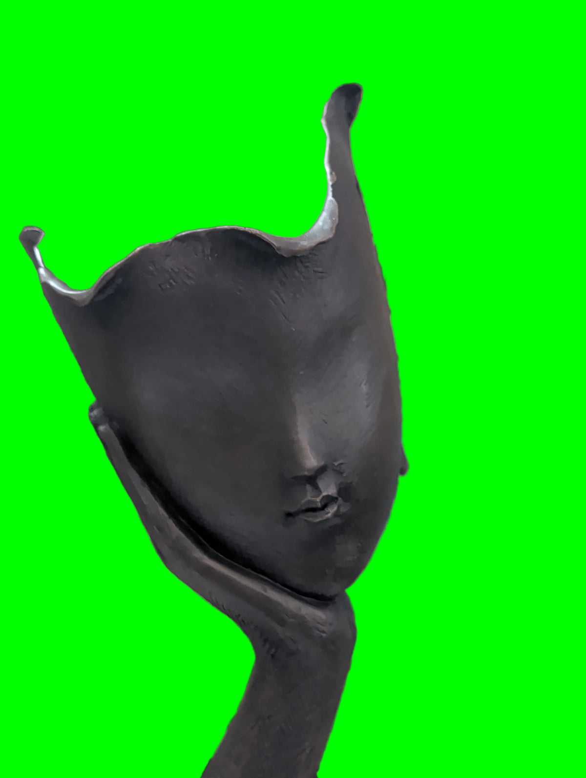 Sculpture en bronze Visage 33 cm – Signée