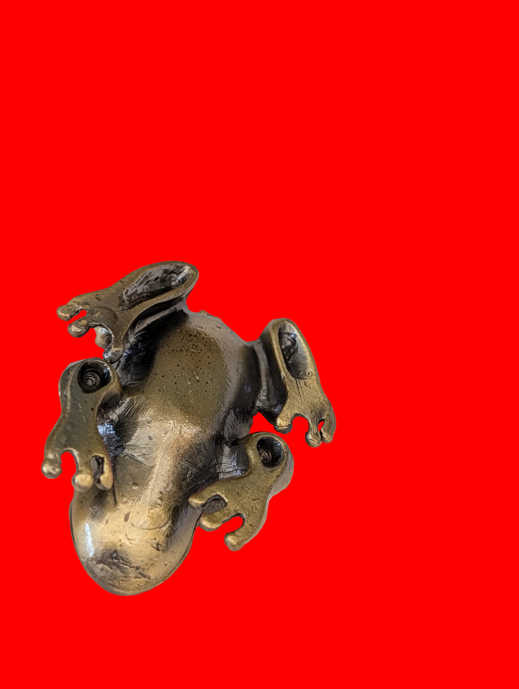Pillendose Frosch – Emailierter Zinn, Länge 11 cm