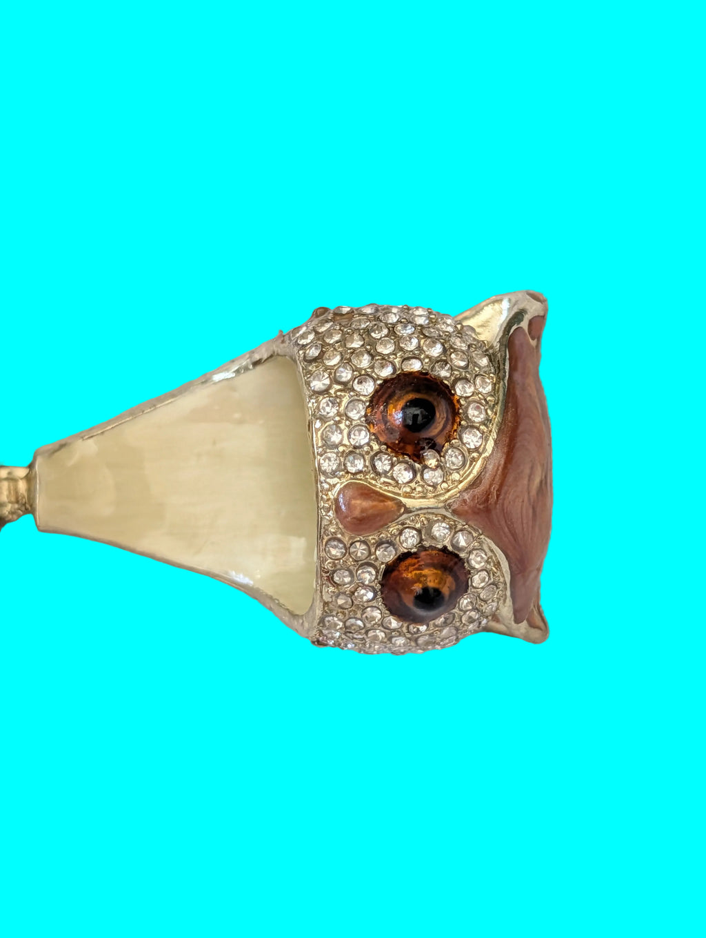 Boîte à pilules Hibou – Étain émaillé, hauteur 11 cm
