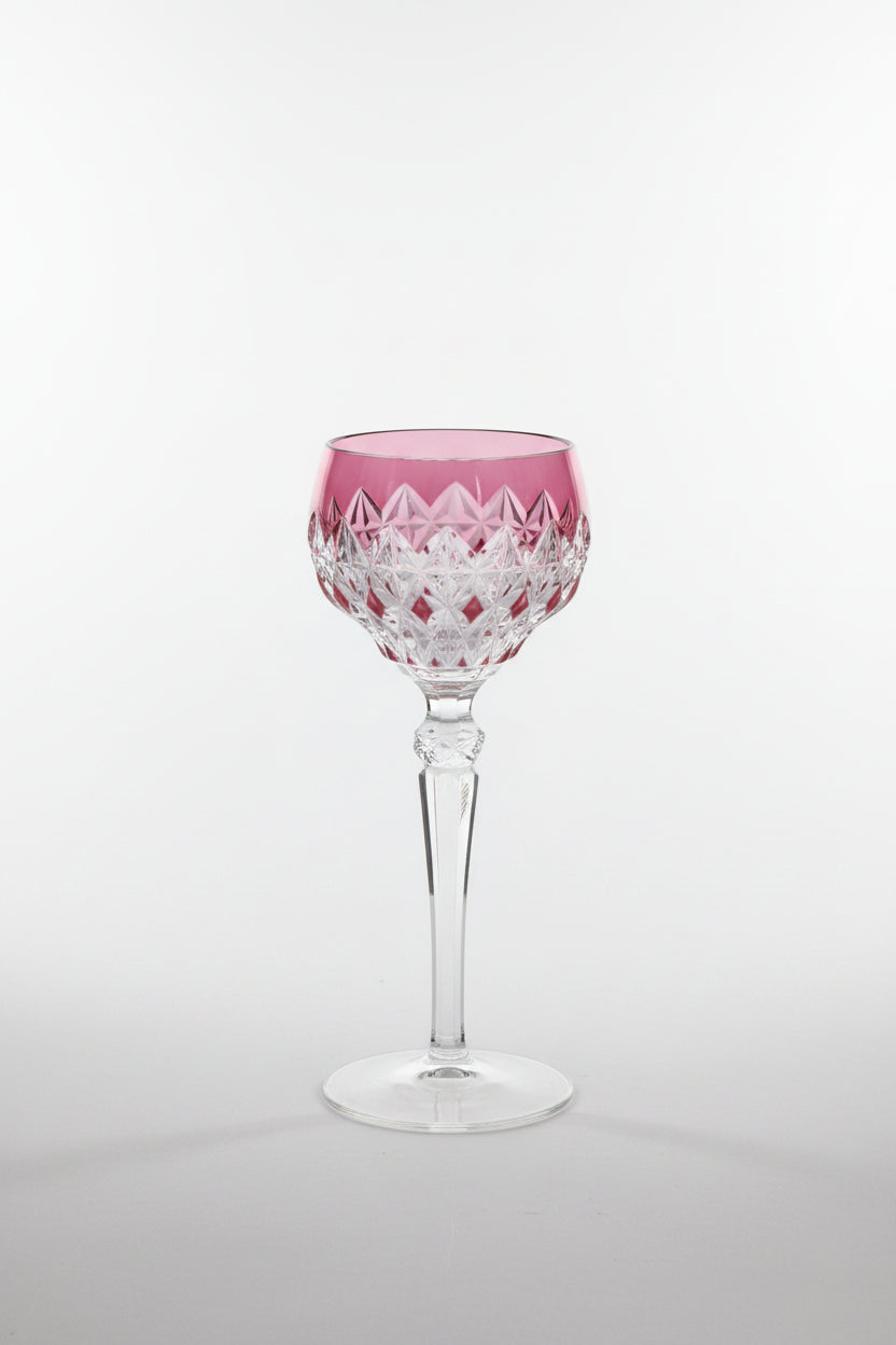 Verre en cristal antique, lot de 6 – Roumanie, années 1960/70, couleurs assorties