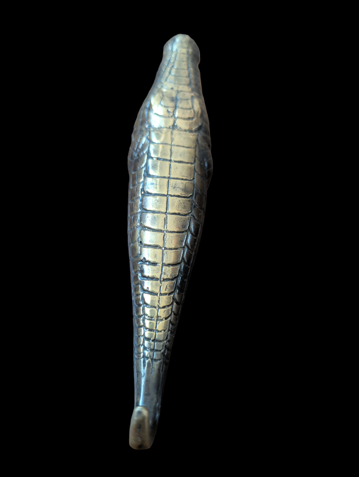 Kleiderhaken Krokodil – Dekorativer Bronzehaken, Länge 19 cm