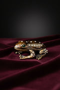 Pillendose Frosch – Emailierter Zinn, Länge 11 cm