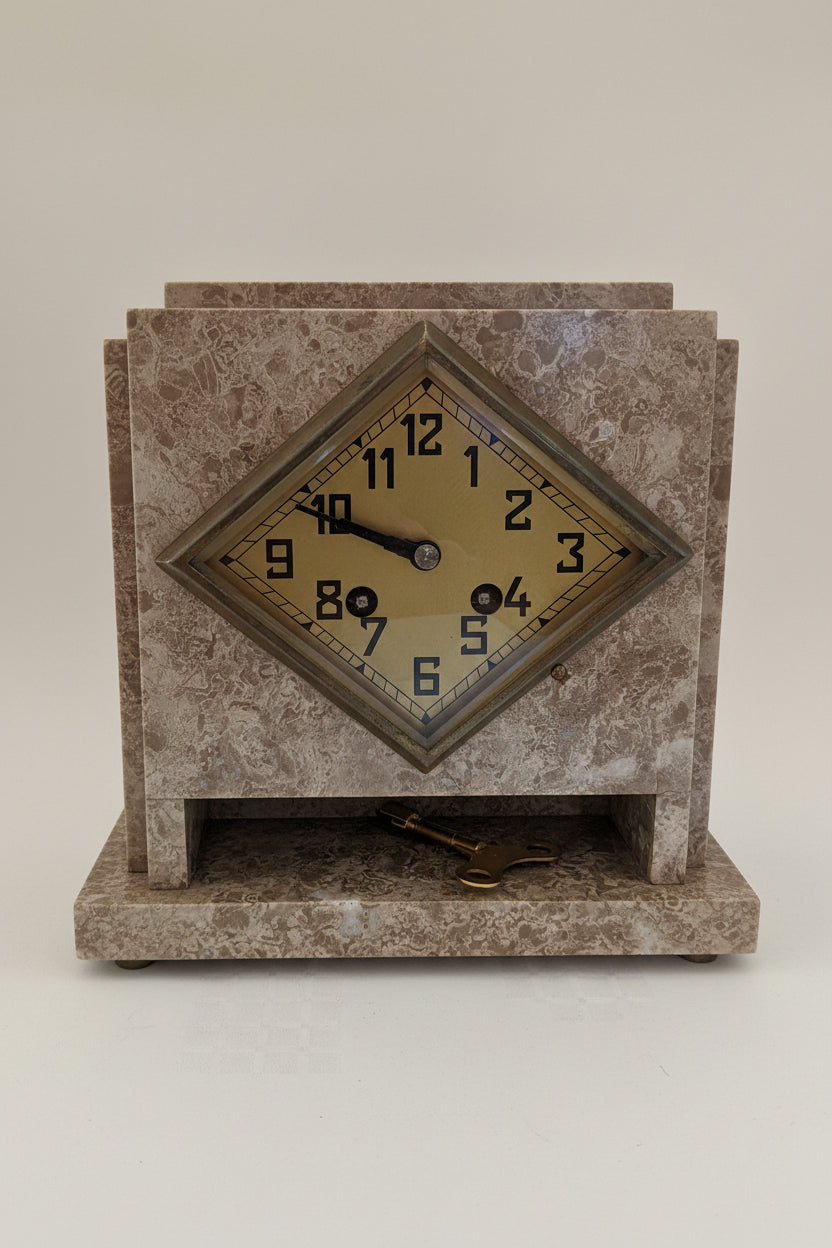 Pendule de cheminée antique en marbre – Entièrement fonctionnelle, excellent état