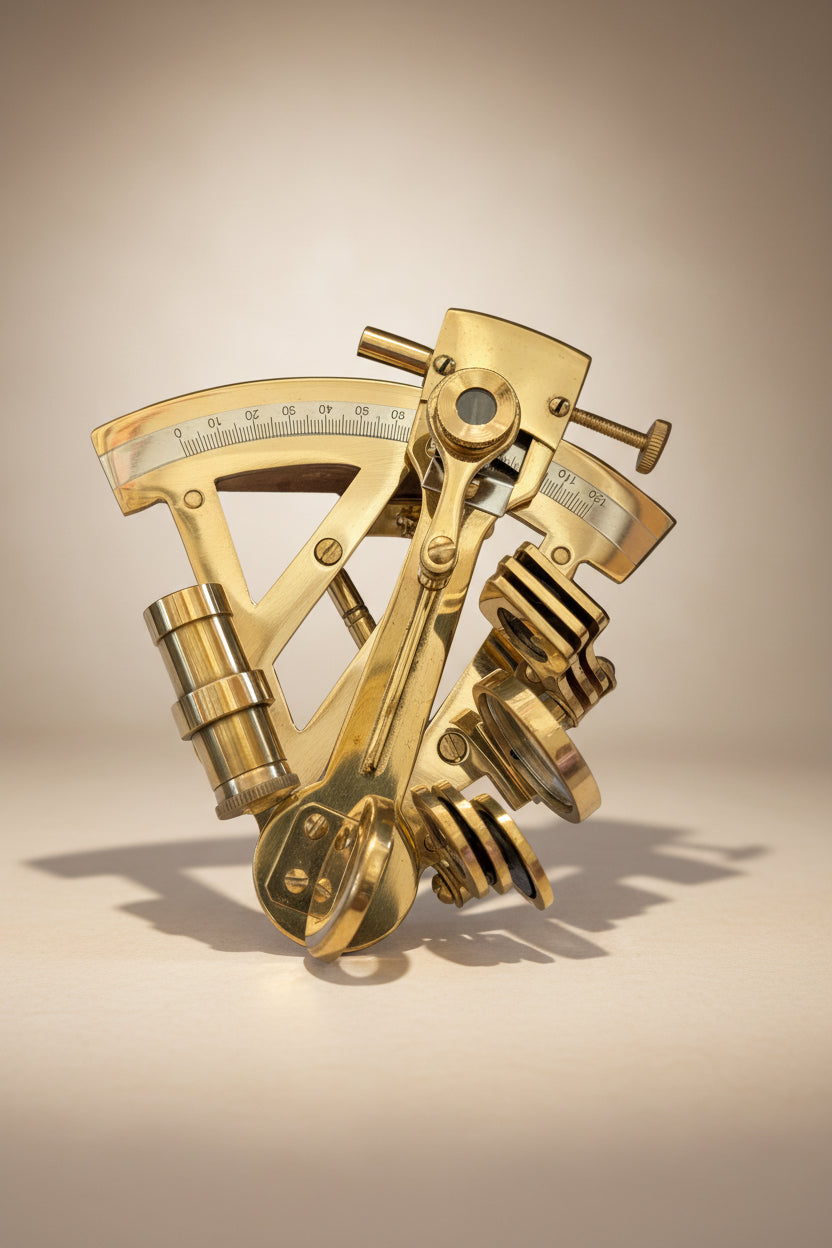 Sextant in Holzschachtel – Dekoratives Navigationsgerät, Sammlerobjekt