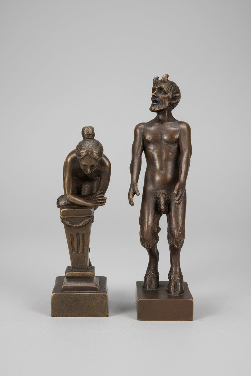 Bronzefigur Paar 2-teilig – Erotische Skulptur, Liebhaberstück