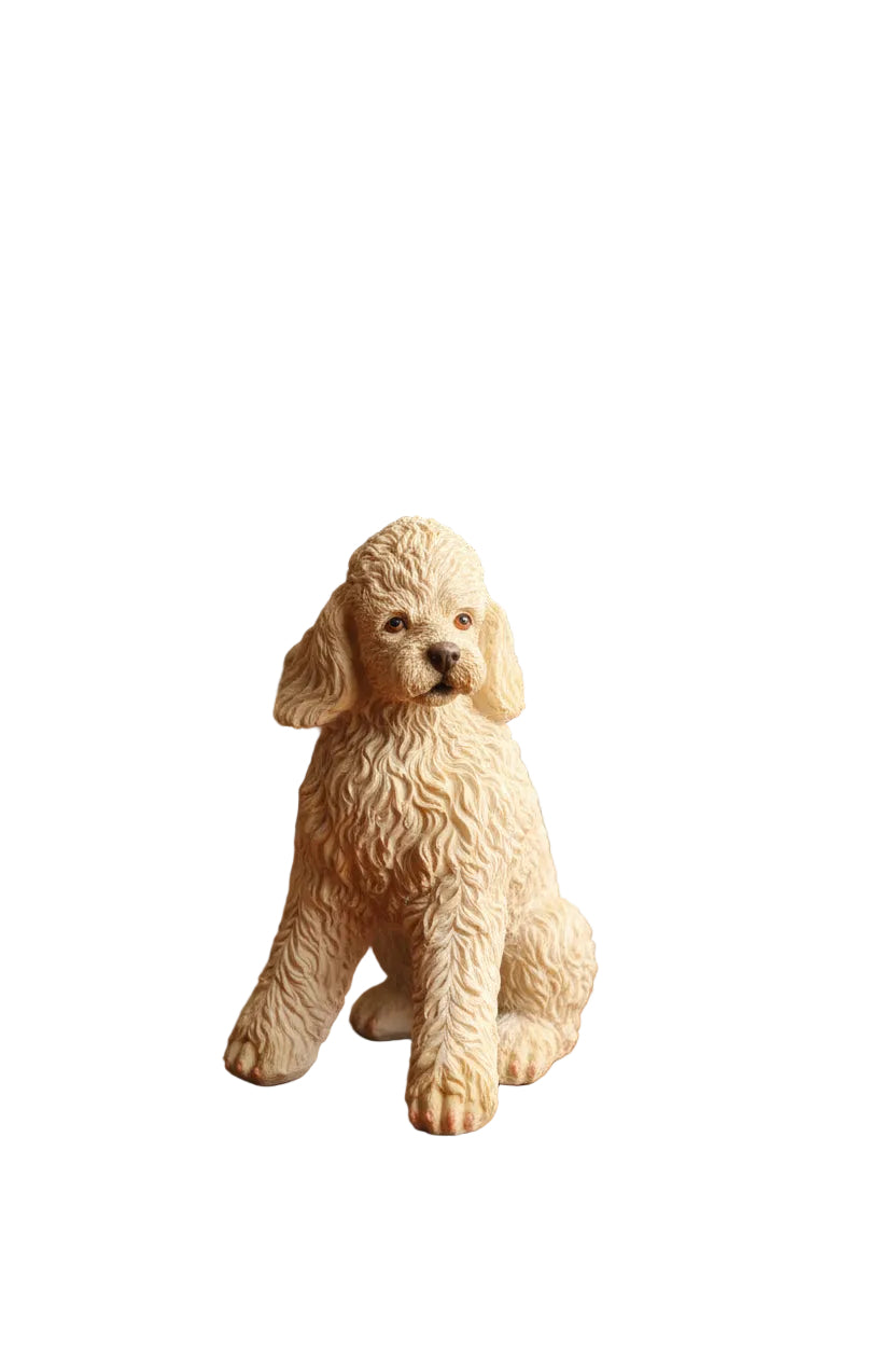 Figurine caniche – chien en plastique, 18 cm