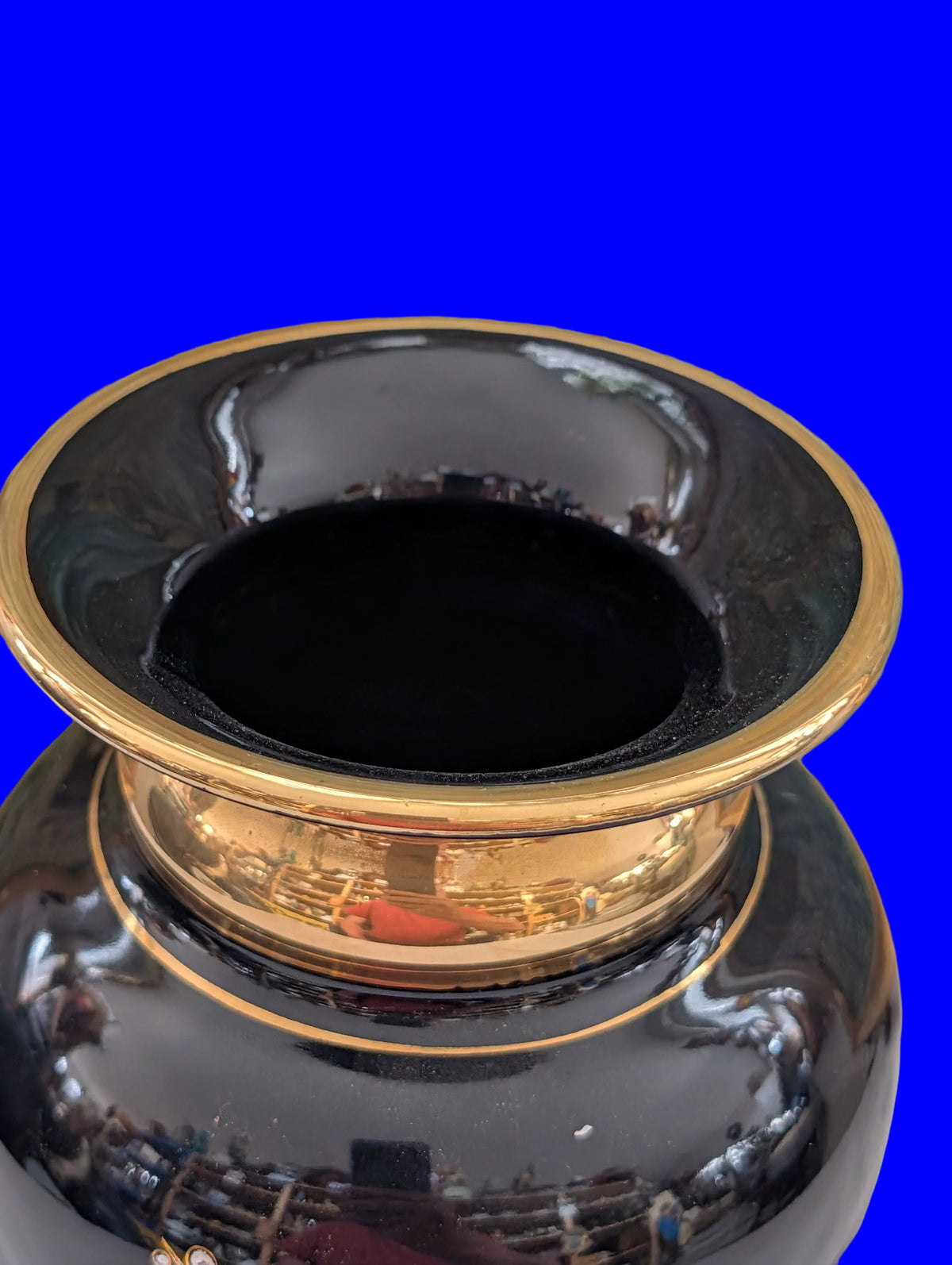 Blumen Vase mit Goldrand