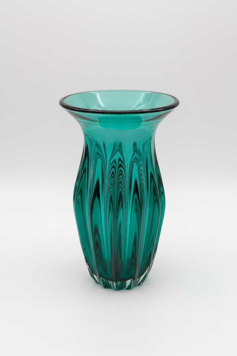 Böhmische Blumenvase 17 cm – Vintage Bohemia Glas