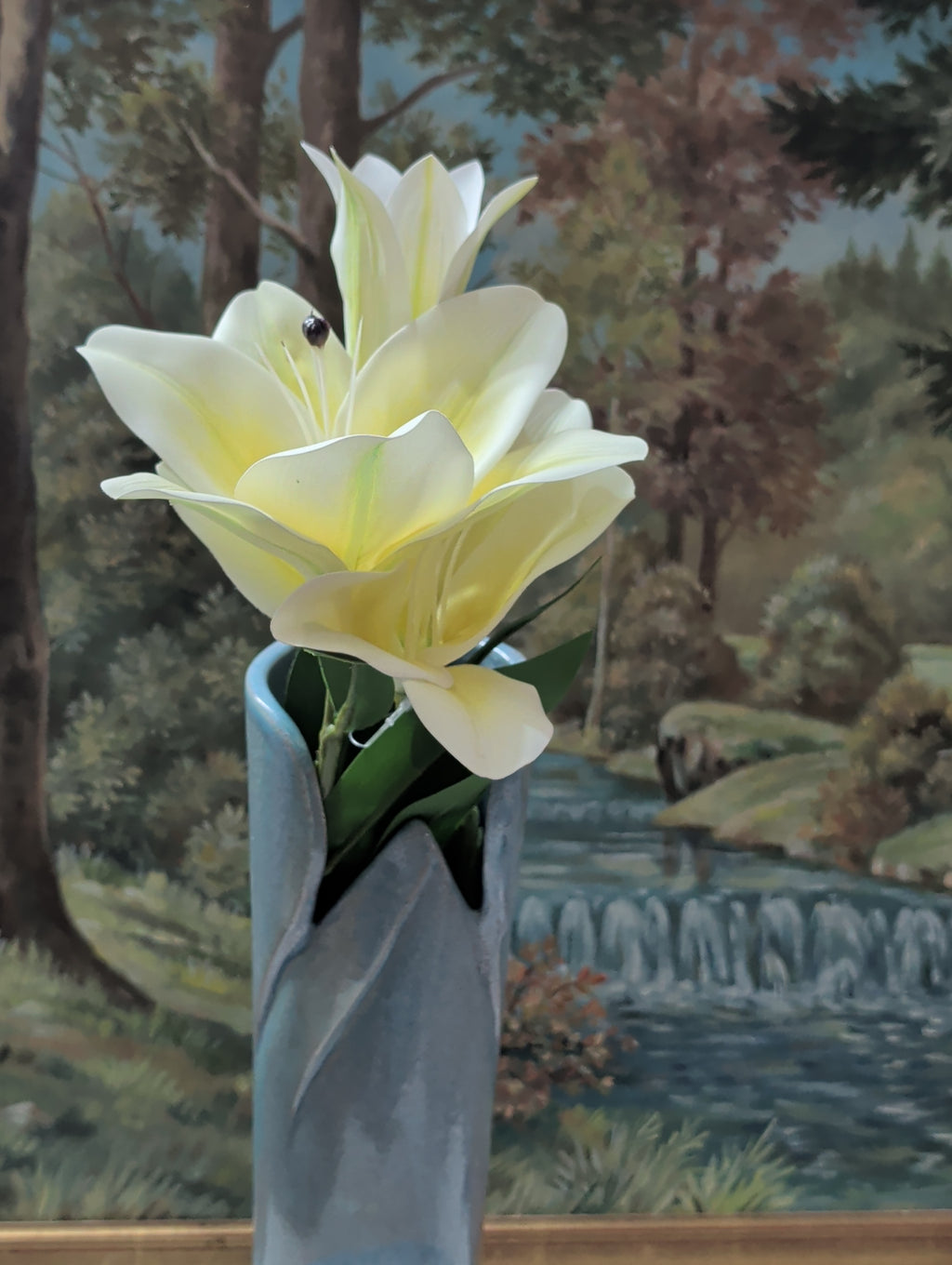 Vase française en argile, années 1970 – Vase à fleurs 33 cm
