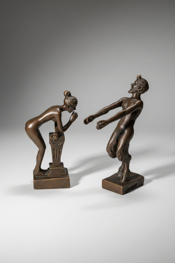 Bronzefigur Paar 2-teilig – Erotische Skulptur, Liebhaberstück