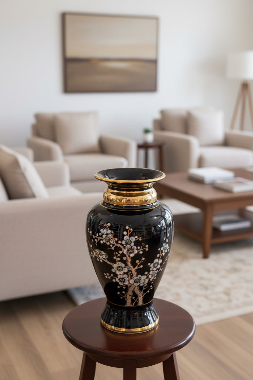 Blumen Vase mit Goldrand