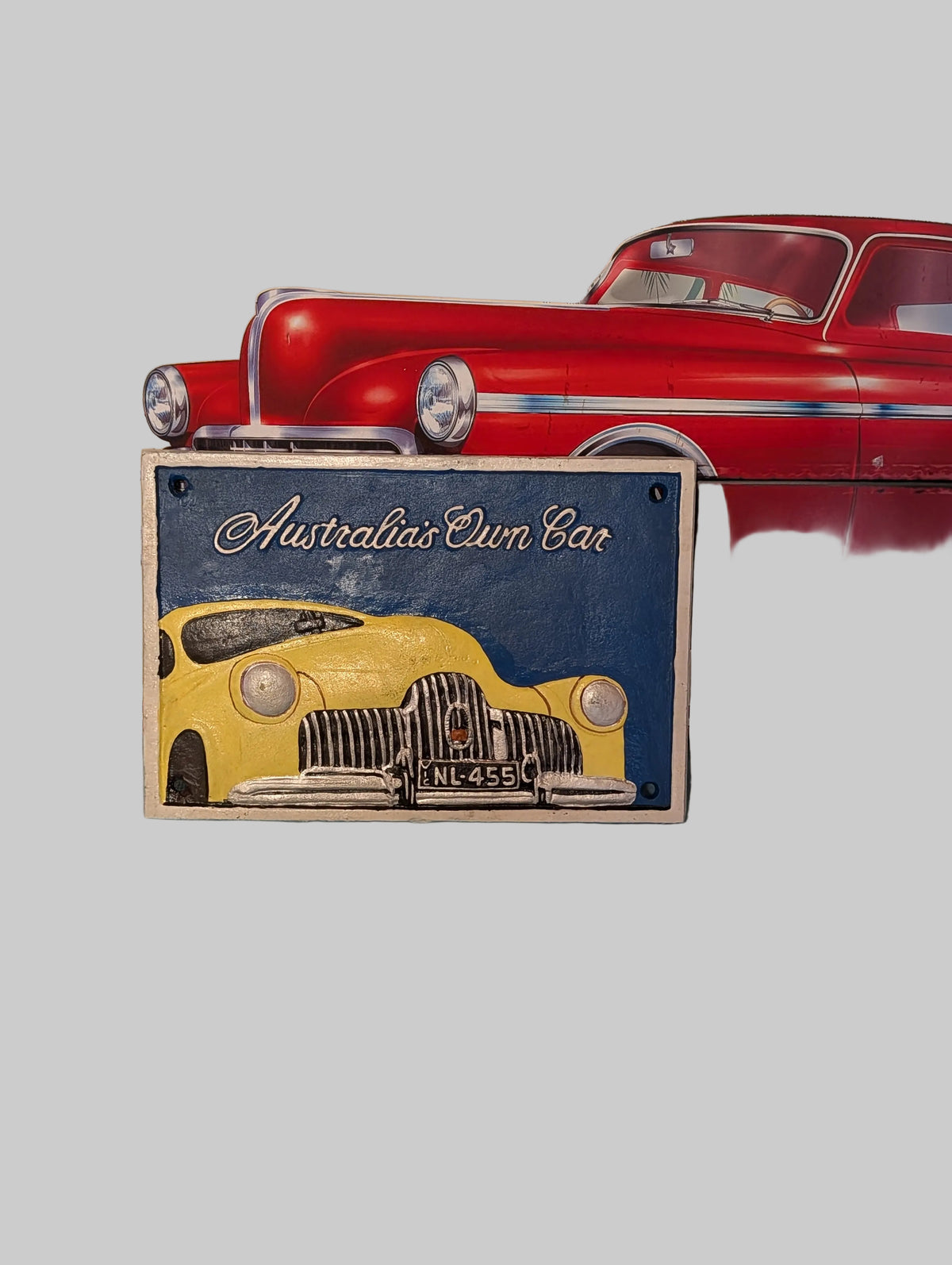 VINTAGE AUSTRALIESCHES AUTO GUSSEISEN SCHILD IM RETRO LOOK WAND KUNST