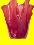 UN VASE FLEURI MURANO EXCEPTIONNEL ROUGE EN PARFAIT ÉTAT