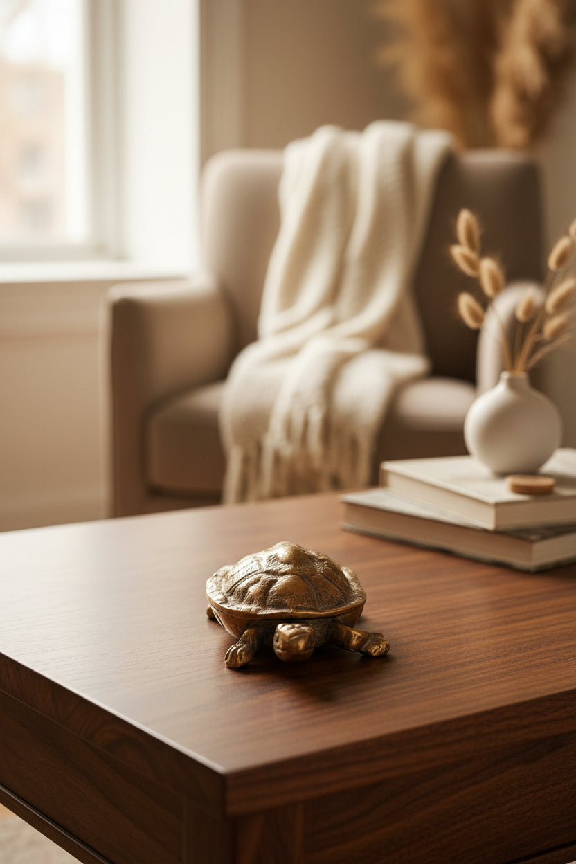 Tortue en bronze – Petite boîte à pilules et à bijoux, objet de collection