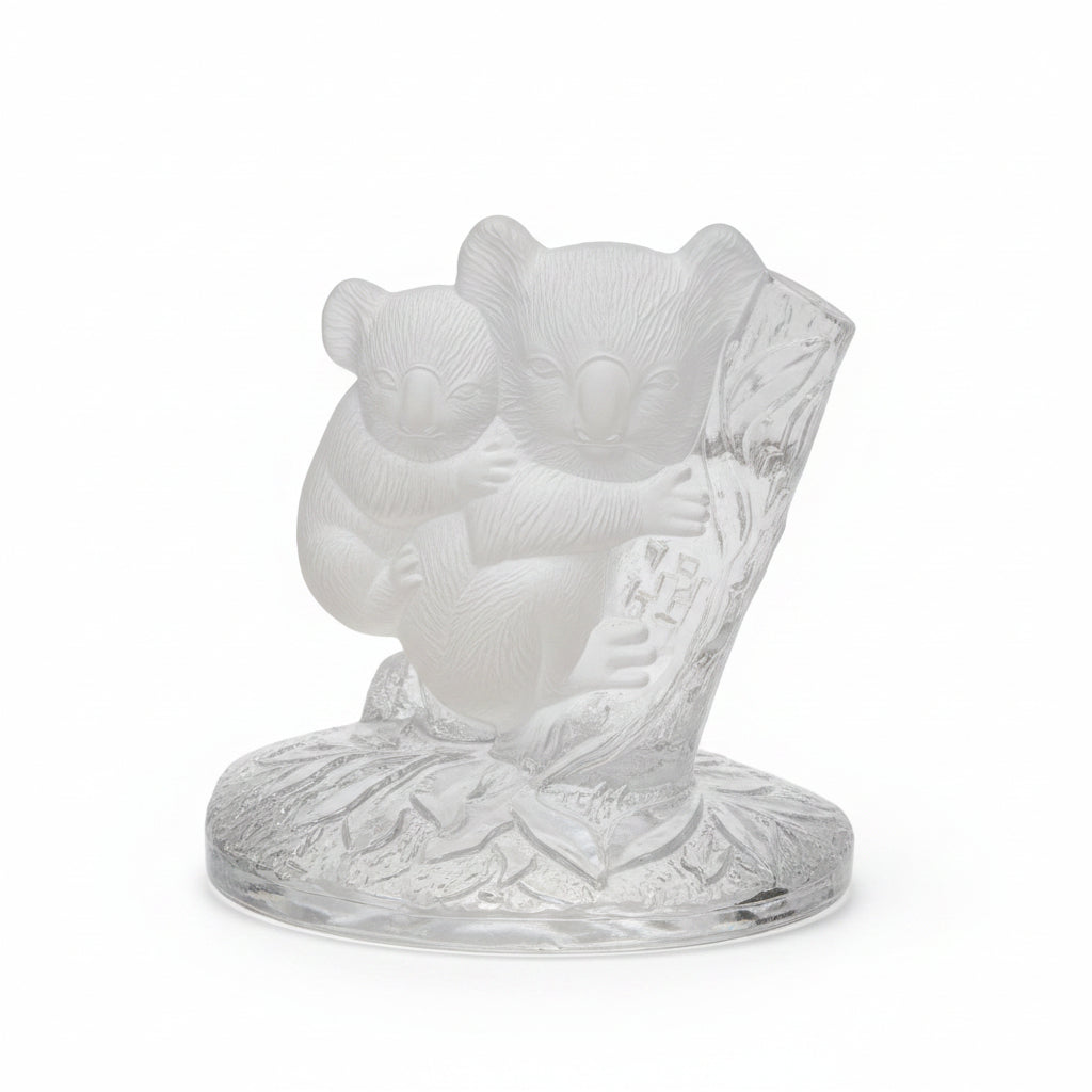 Glasfigur Bär aus Stammbaum – Handgefertigte Dekofigur, Höhe 17 cm