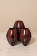 Service de vases à fleurs anciens France années 1960 – 3 pièces, multicolore, 23 cm