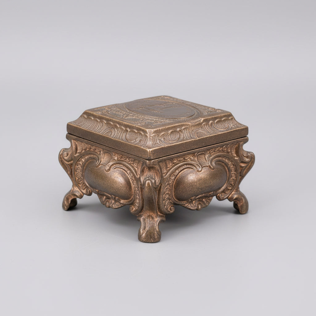 ANTIKE SCHMUCKSCHATULLE BRONZE /  KUPFER SOUVENIR CA.  1960 ER