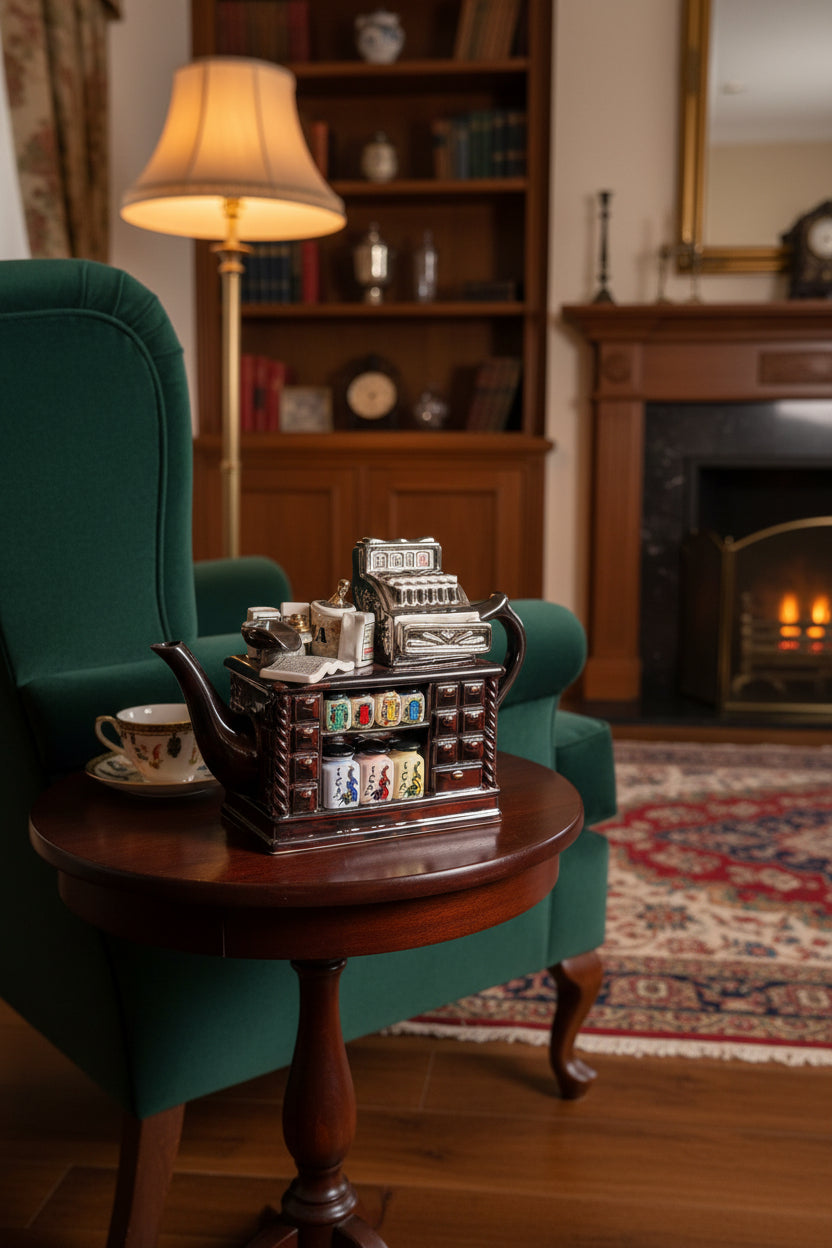 Boutique Théière Porcelaine avec Caisse – Théière de collection décorative