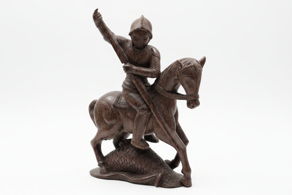 Antike Holzfigur – Handgeschnitzt, Höhe 28 cm