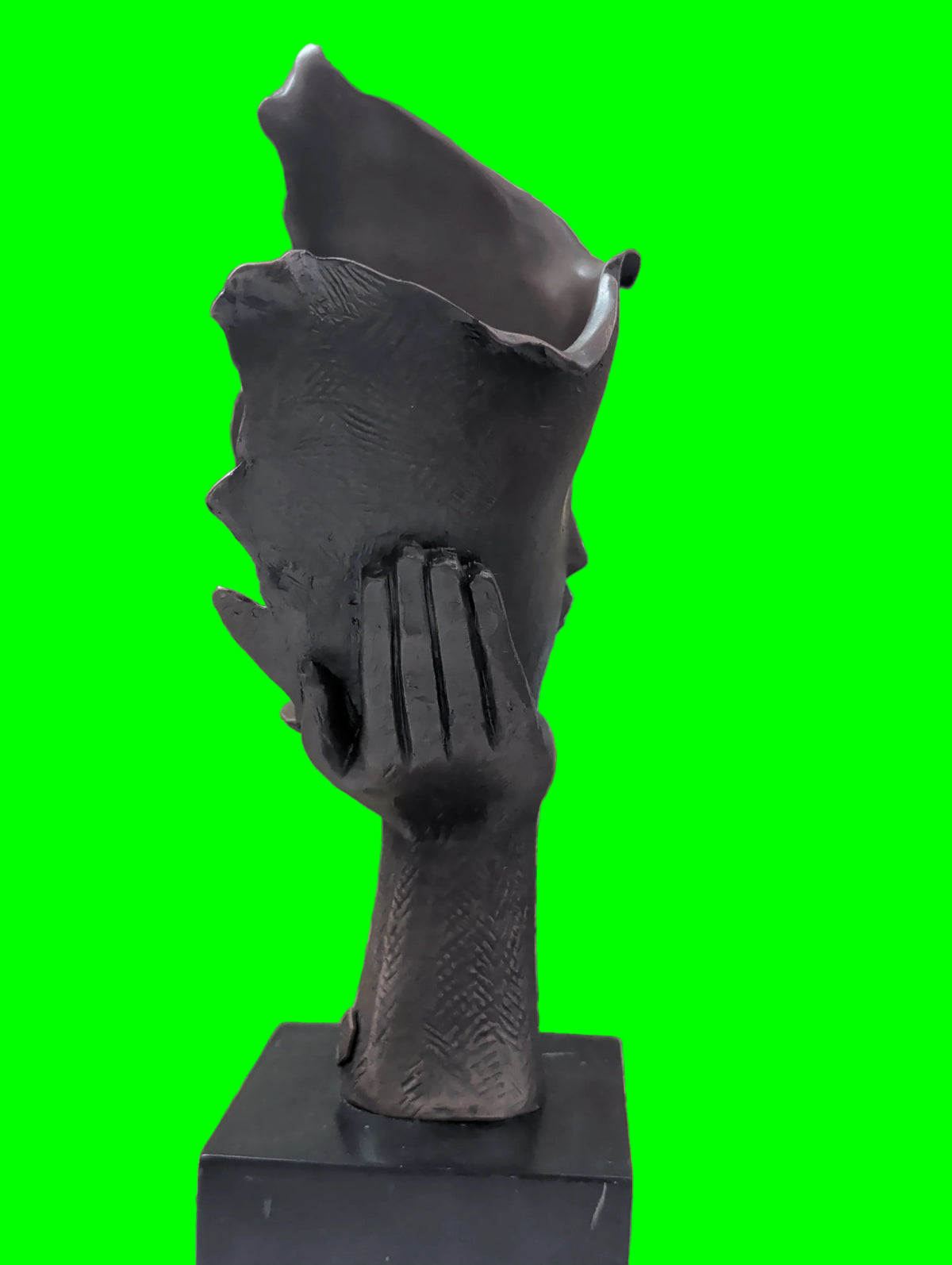 Sculpture en bronze Visage 33 cm – Signée