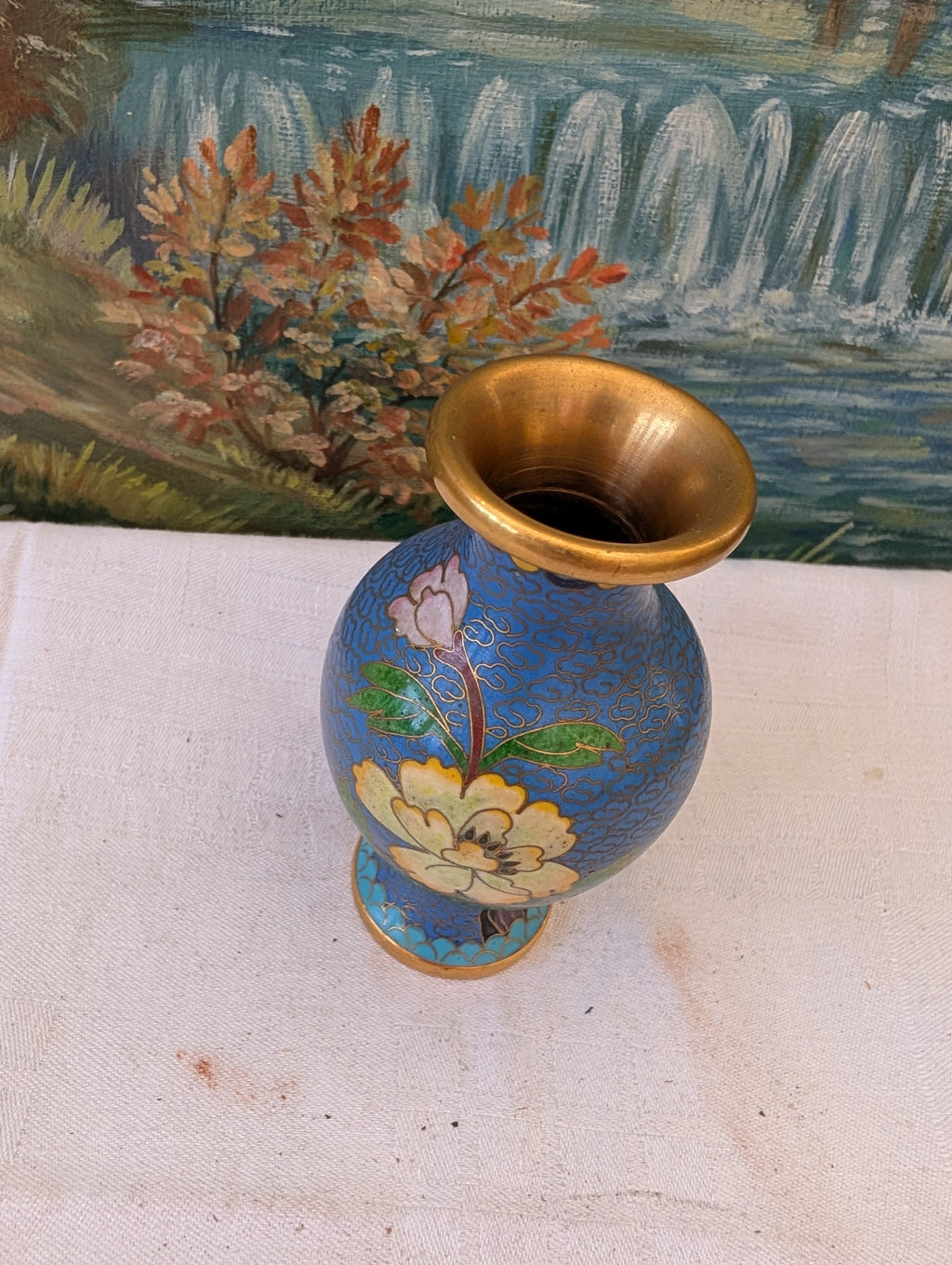 Vase cloisonné 14 cm – Émail ancien