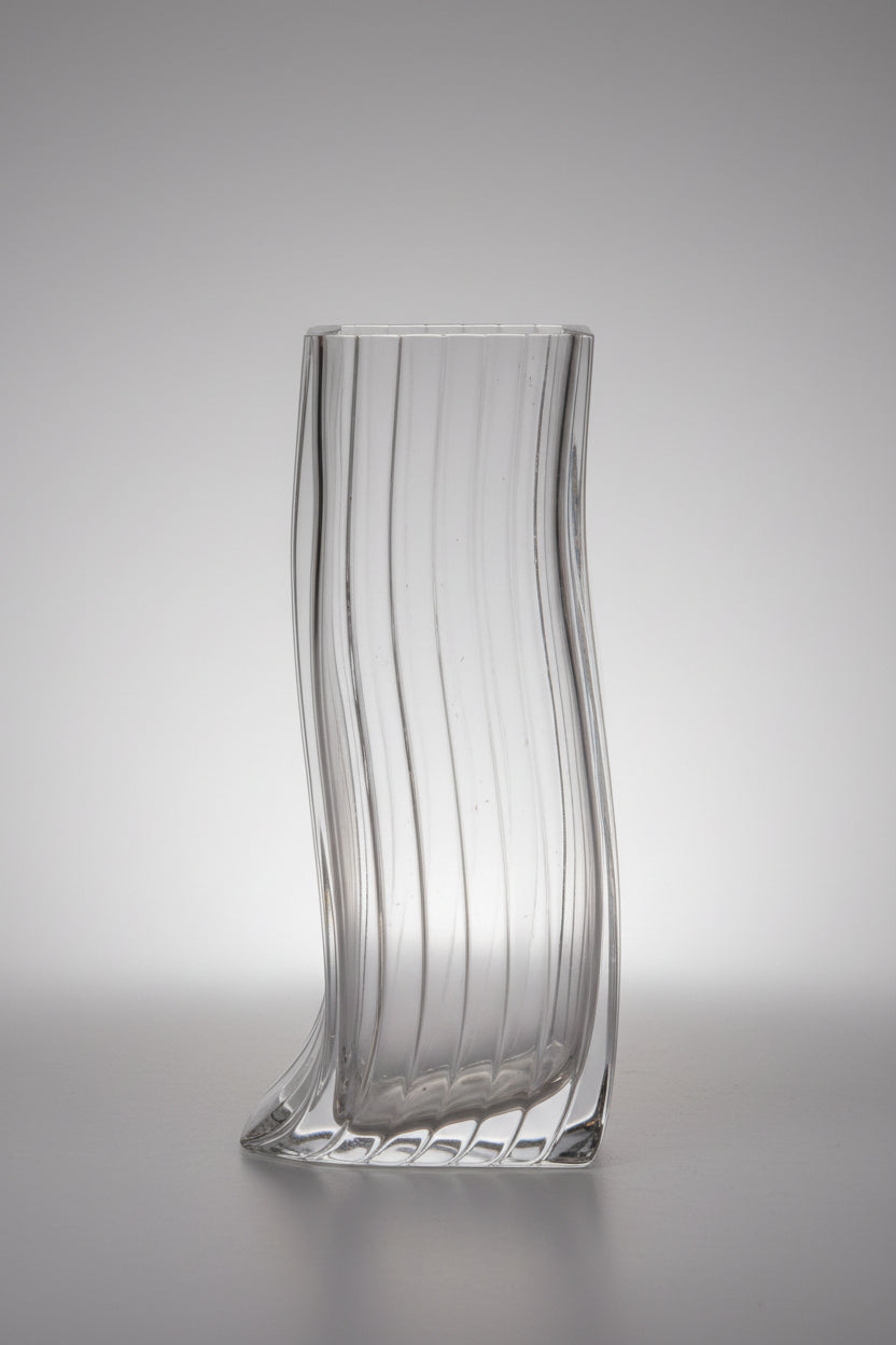 Antike Kristallvase Frankreich 1960er – Extravagantes Design, 100% Kristall, 25 cm