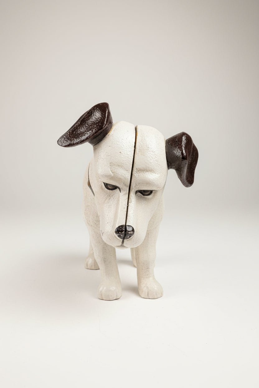 Tirelire chien en fonte – Tirelire ancienne, pièce de collection vintage