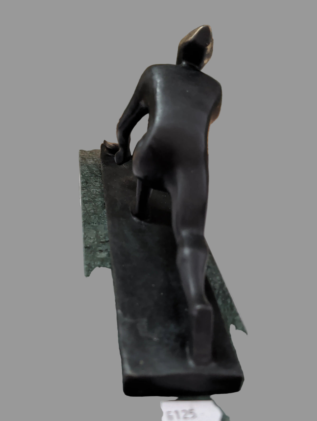Figurine en bronze joueuse de curling style Art Déco – sur socle en marbre, pièce de collection Suisse