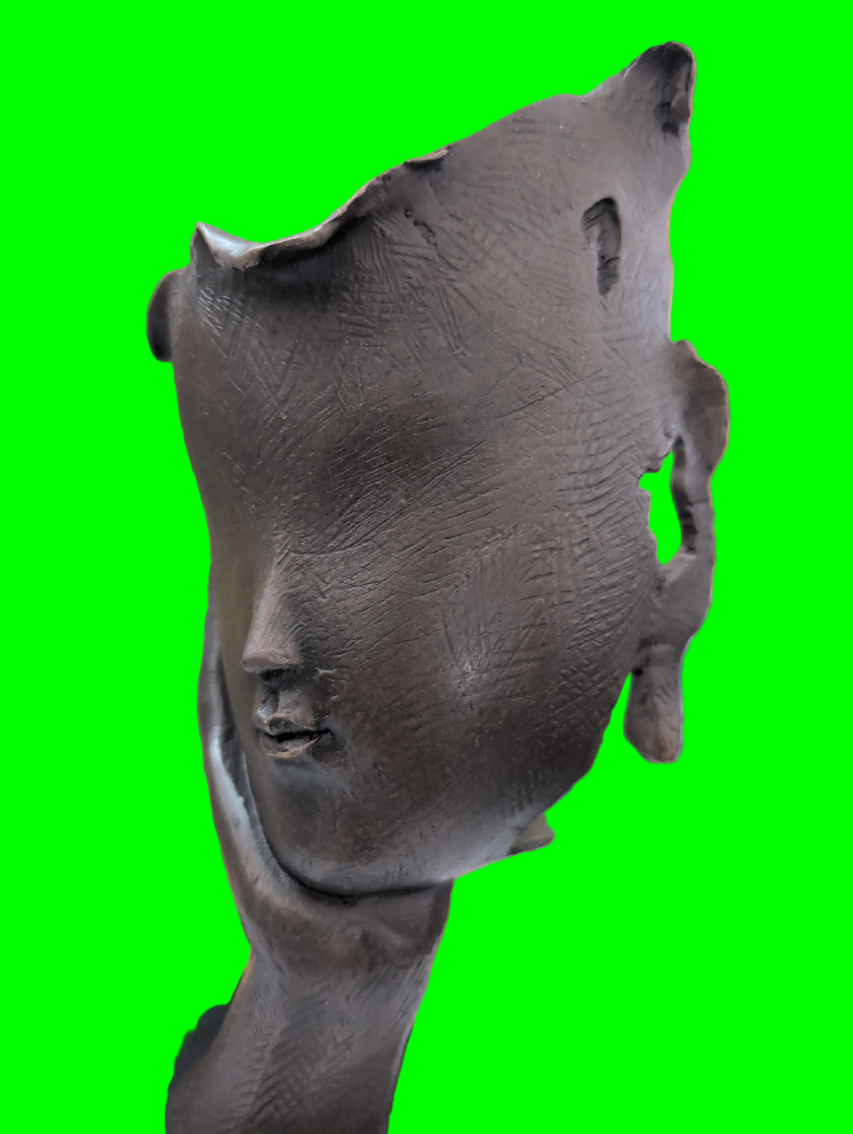 Sculpture en bronze Visage 33 cm – Signée
