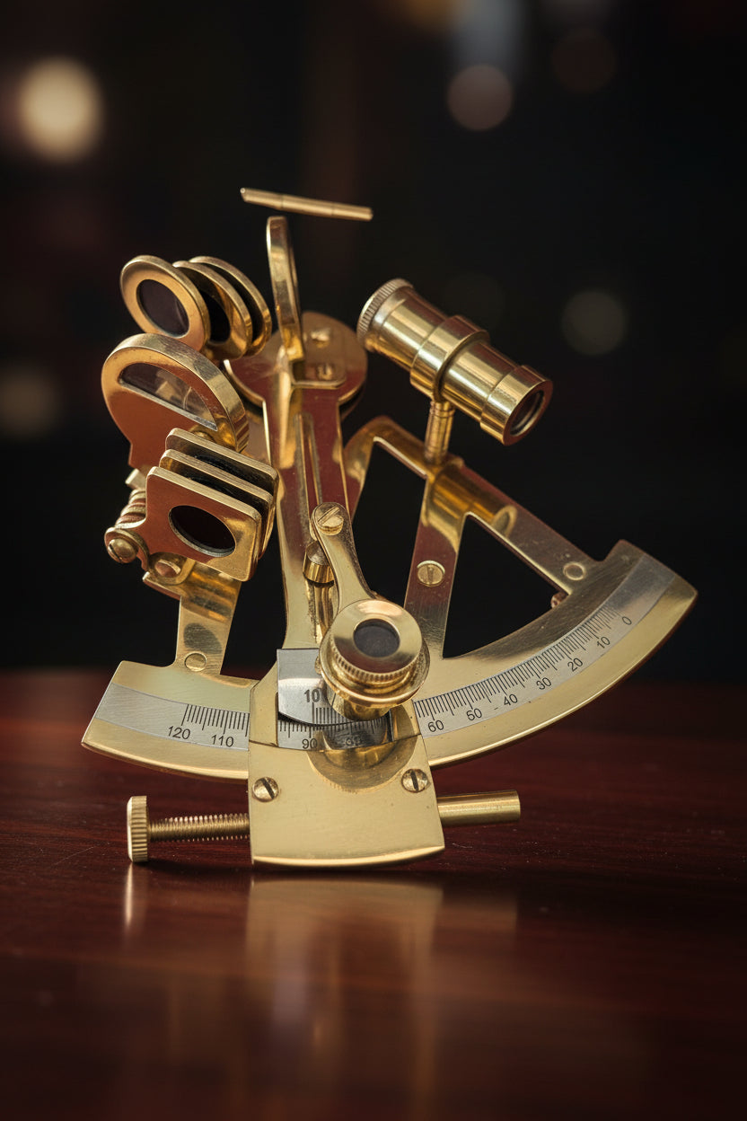 Sextant in Holzschachtel – Dekoratives Navigationsgerät, Sammlerobjekt