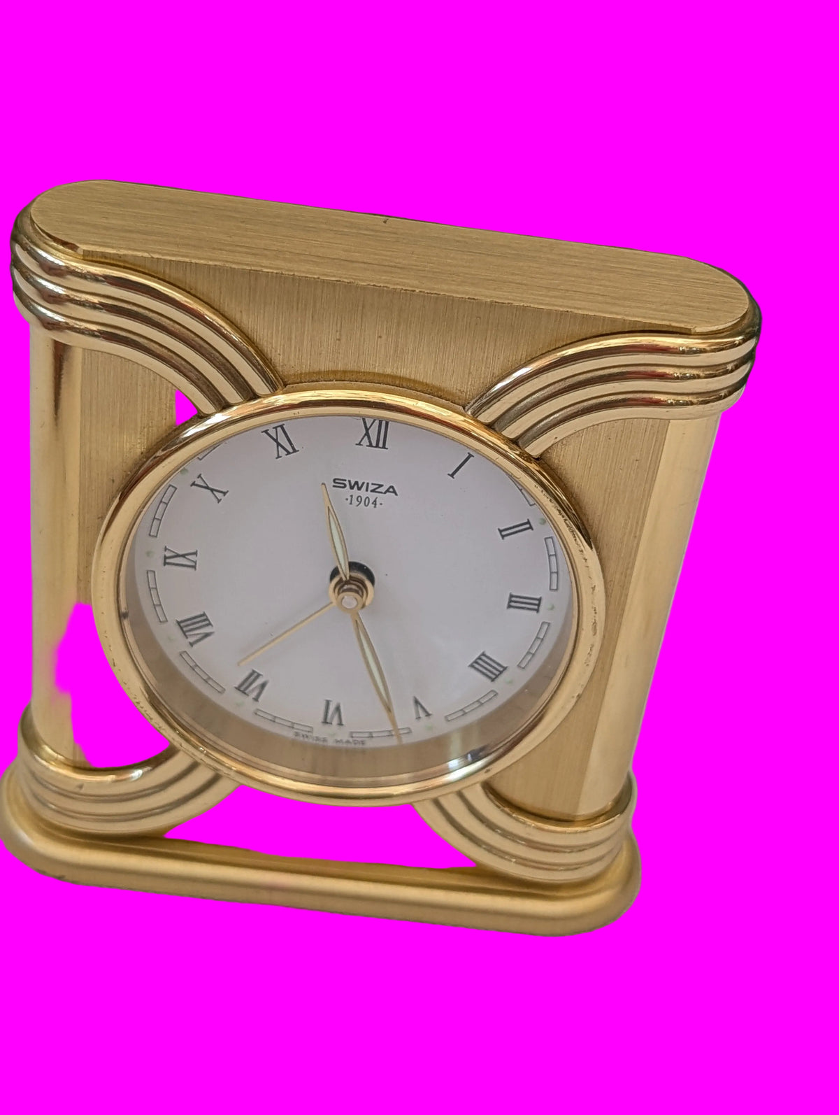 Swiza Tischuhr Messing – Quarzwerk, Schweizer Qualität