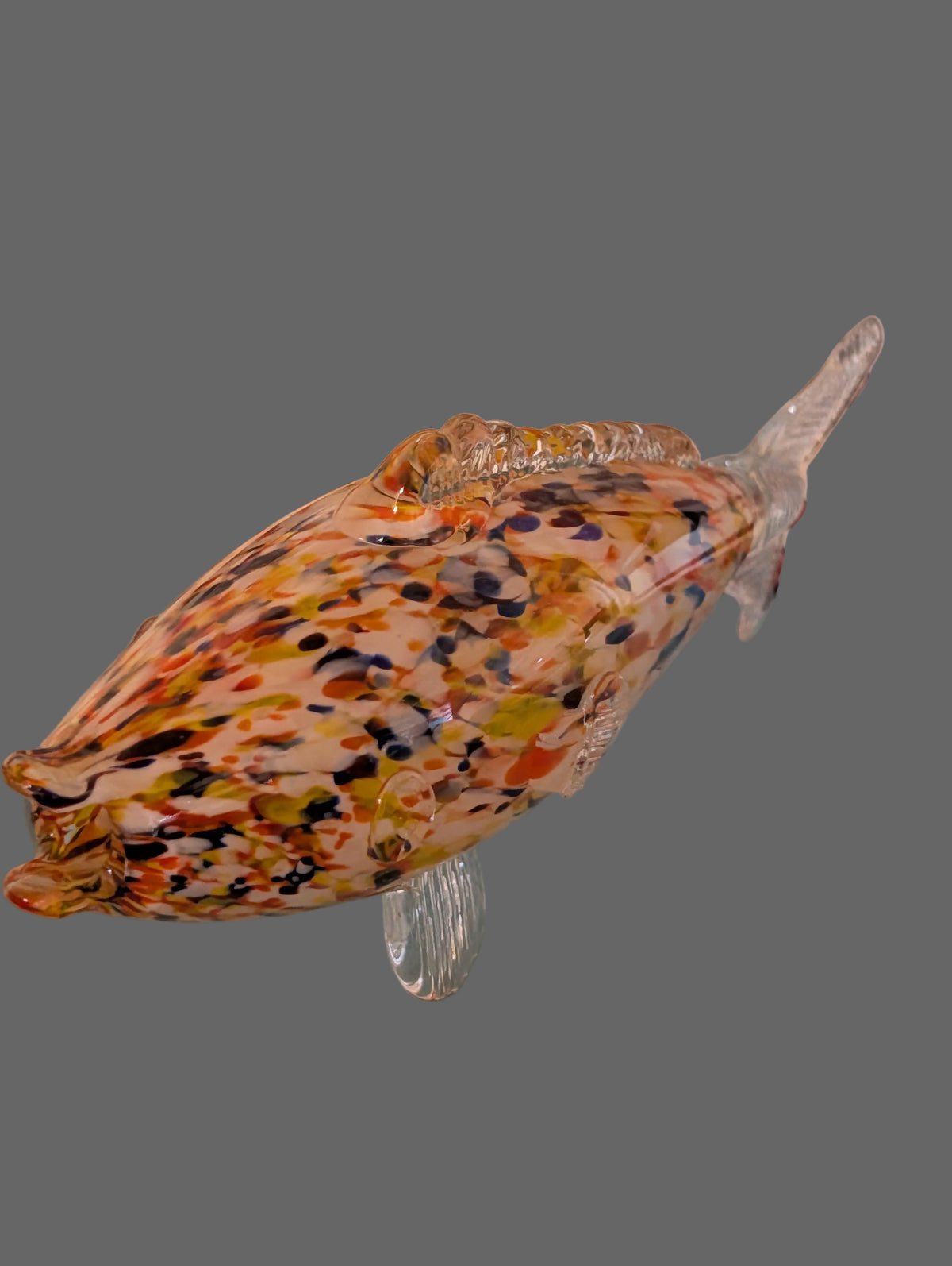 Sculpture de poisson en verre d'art – Multicolore, Pièce de collection fabriquée à la main