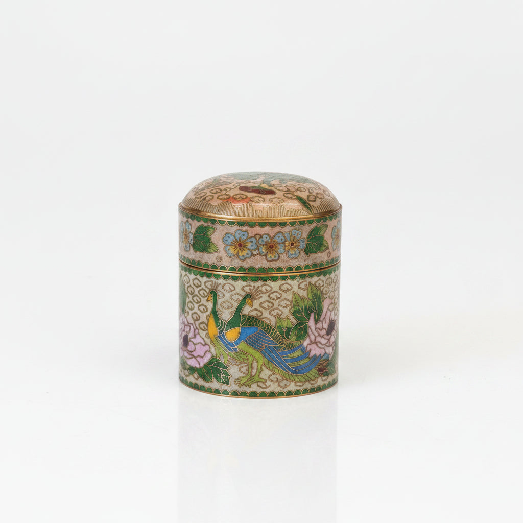 Boîte cloisonnée 3 pièces 13 cm – Émail ancien